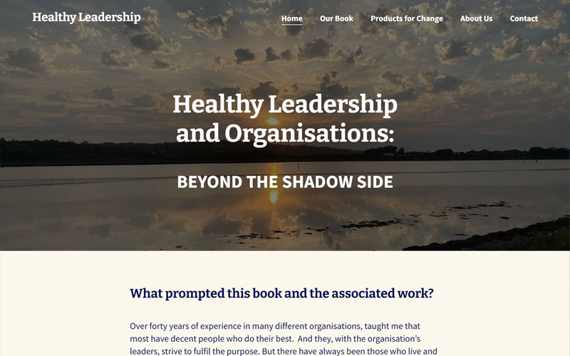 Healthy Leadership web design project.