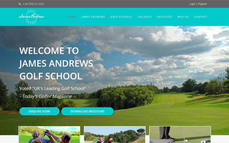 Golf school web design project.