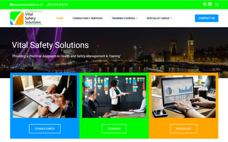 Health and safety web design project.